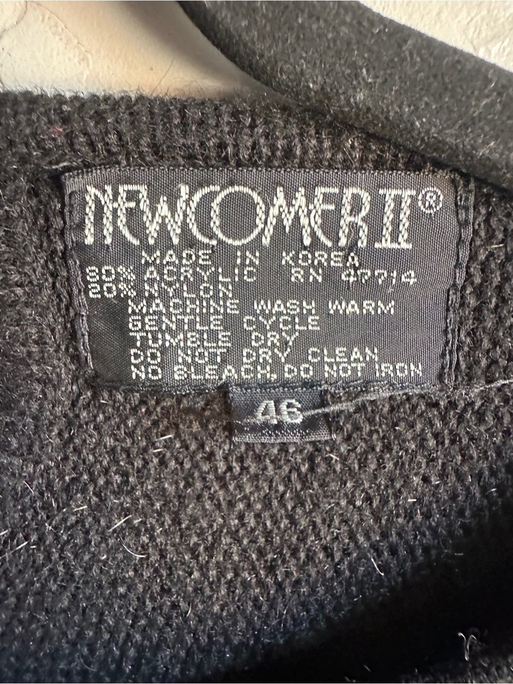 Vintage Newcomer II Black Beaded Relaxed Drop Shoulder Statement Sweater M/L - Picture 8 of 8